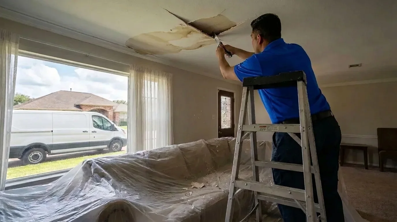 24/7 Emergency Ceiling Water Damage Repair in Houston